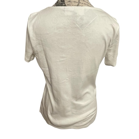 Karen Scott white Short Sleeve V-Neck Top - Picture 3 of 4